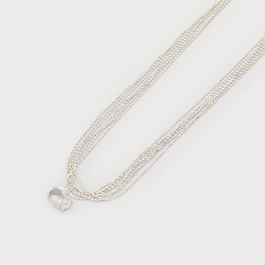 multi-chaînes avec pendentif en zircon 1698-SLV