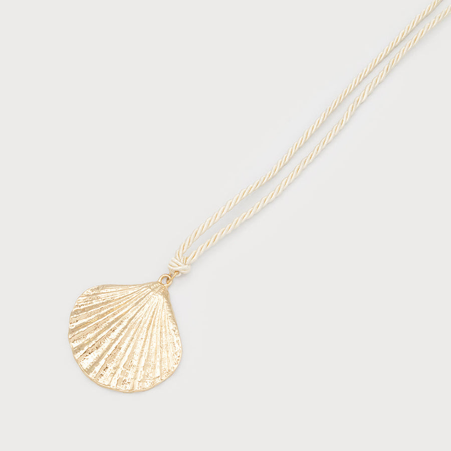 ADJUSTABLE ROPE NECKLACE WITH METAL SHELL 1742-GLD
