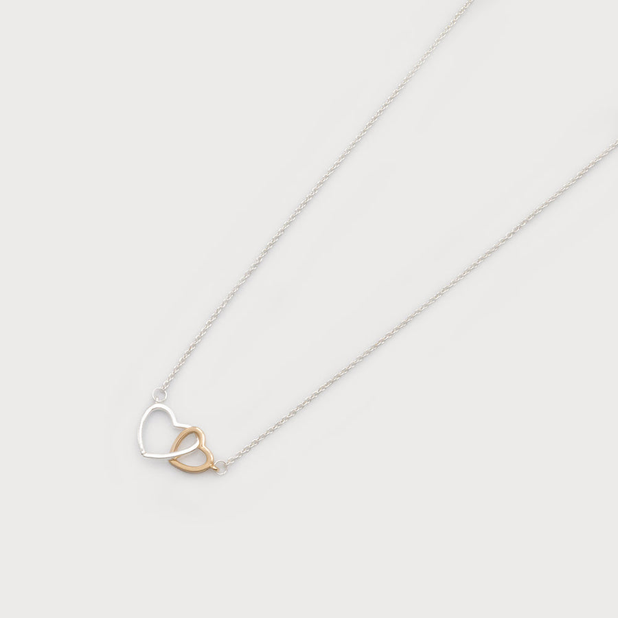 Mixed metal hearts on chain 1766-MIX