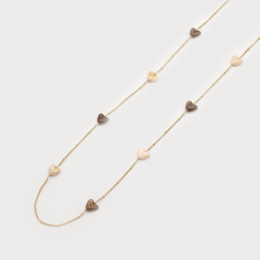 Collier en acier inoxydable à deux tons avec cœurs 1774-GLD