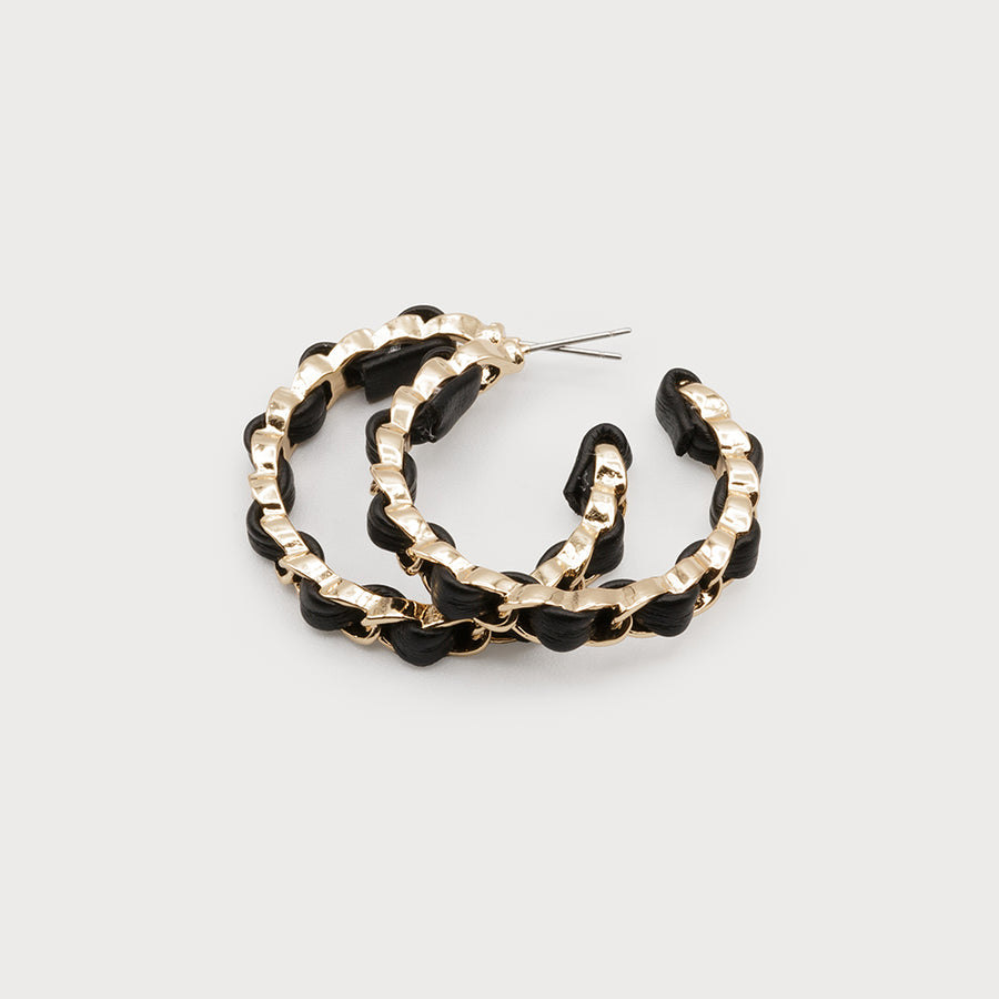 anneau en métal avec insert en simili-cuir 2674-GLD