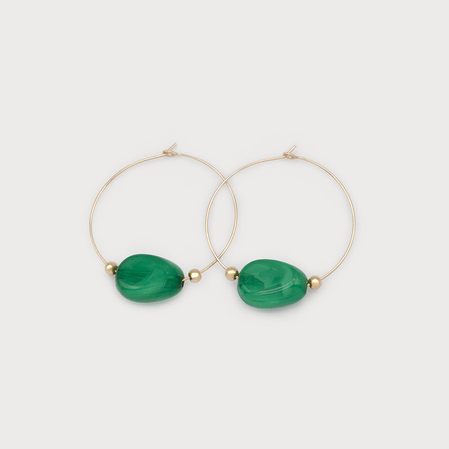 Hoops with metal colored stone 2715-EME
