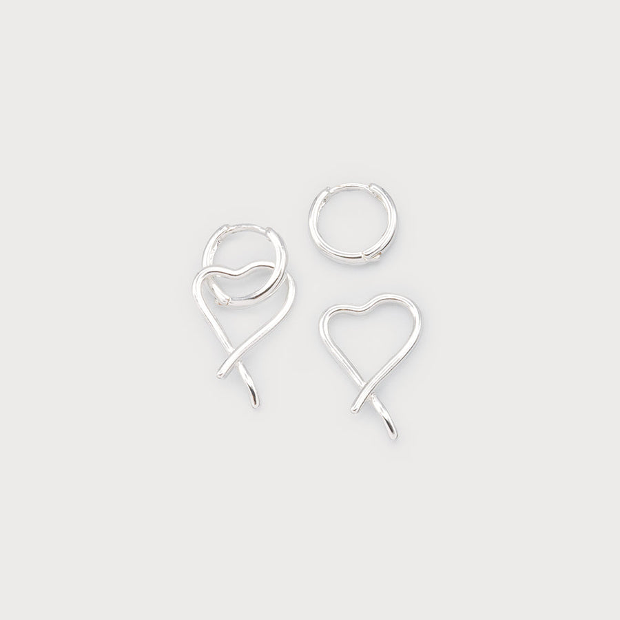 Small heart on hoops 2724-SLV
