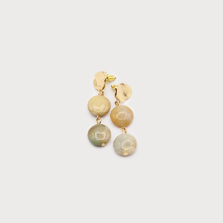 Pendentif disques martelés avec pierres naturelles sur poteaux 2732-MIX-G