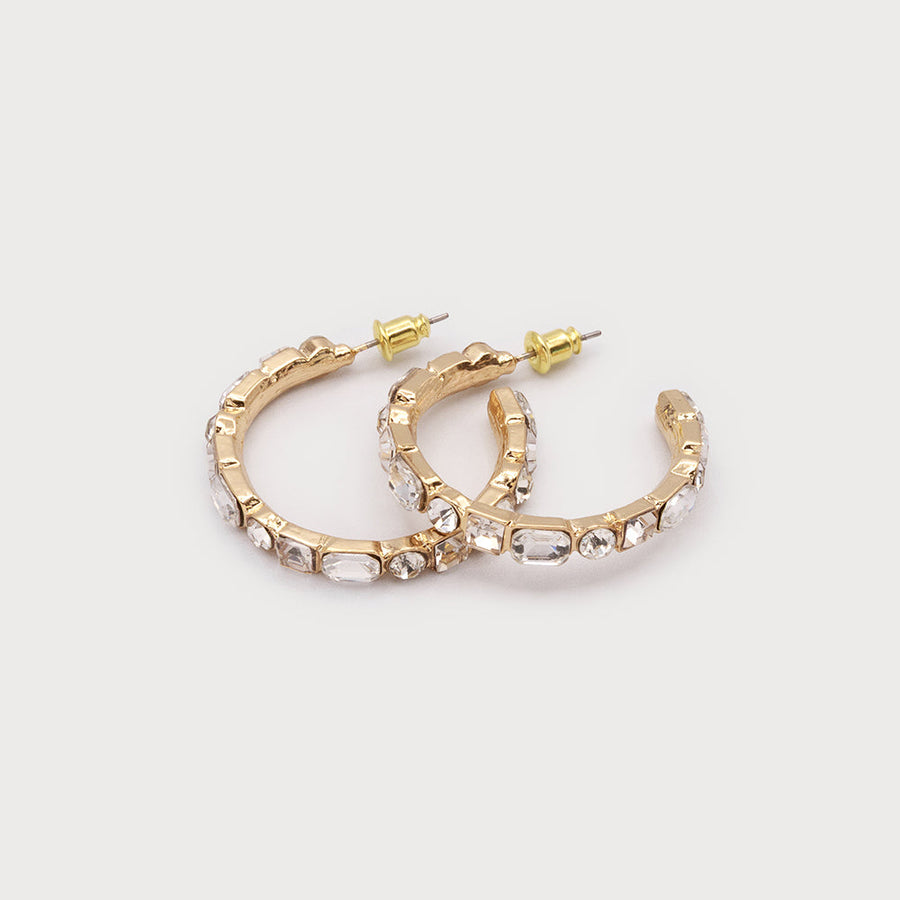 Anneaux classiques avec cristal 2738-GLD