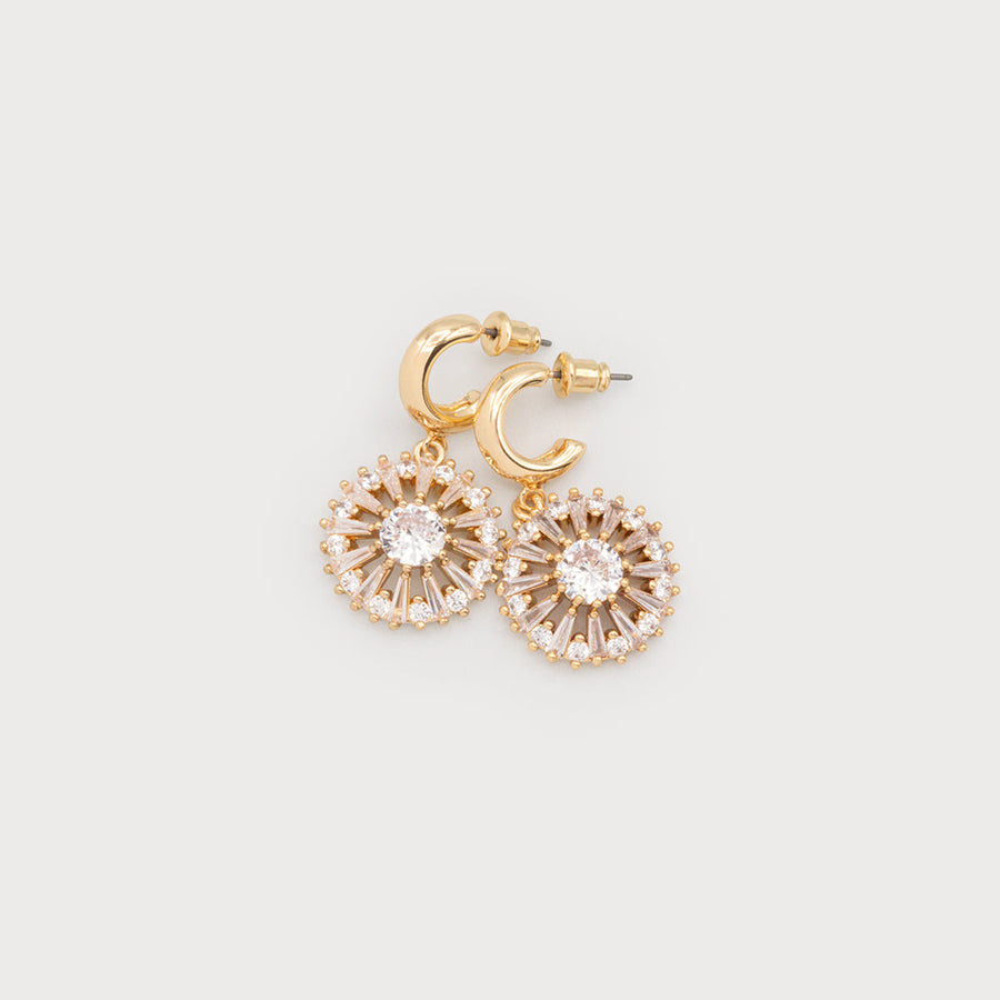 Anneaux avec pendentif rond en maille scintillante 2755-GLD