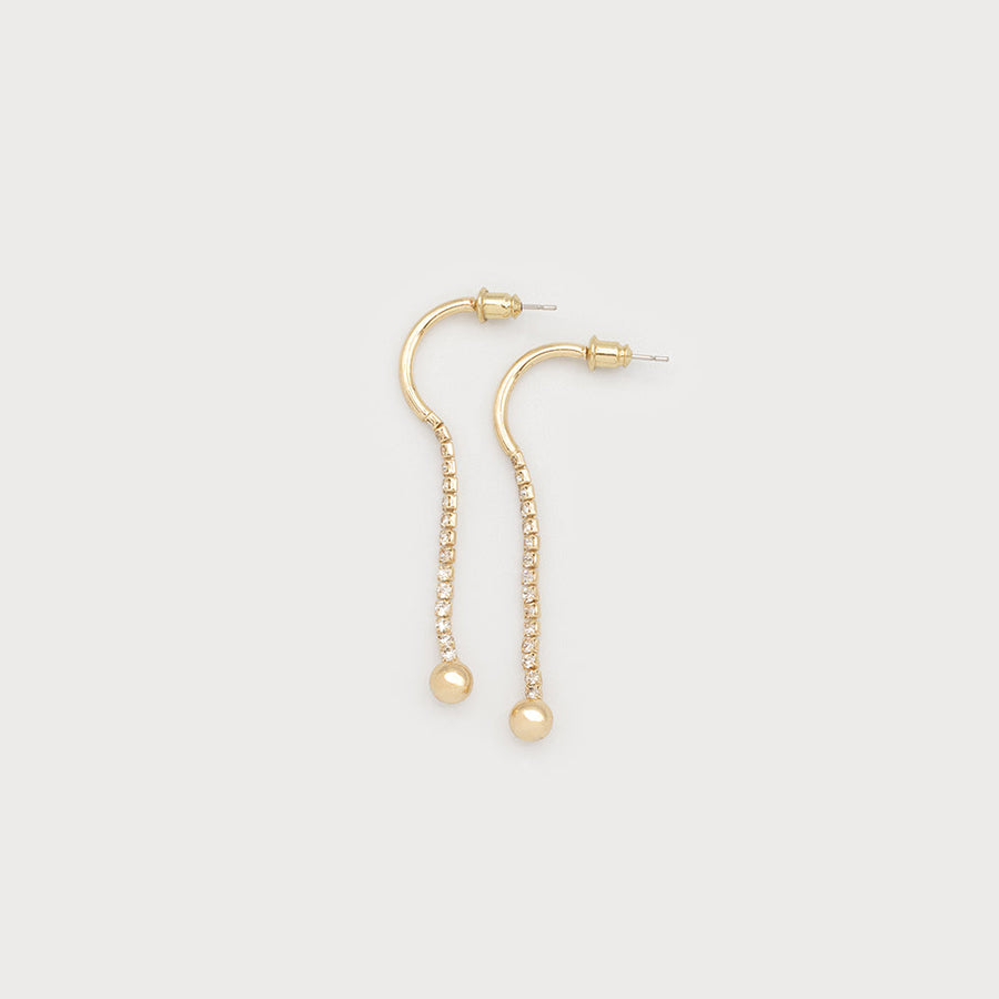 Petits cristaux et perle métallique sur crochet 2758-GLD