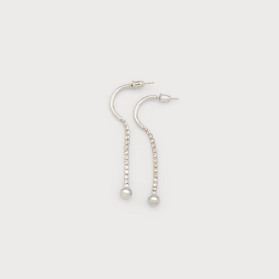 Petits cristaux et perle métallique sur crochet 2758-SLV