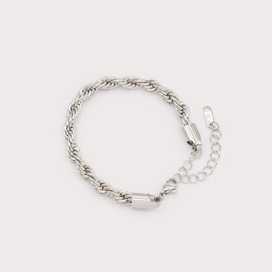 Delicate twisted link chain bracelet 3330-SLV
