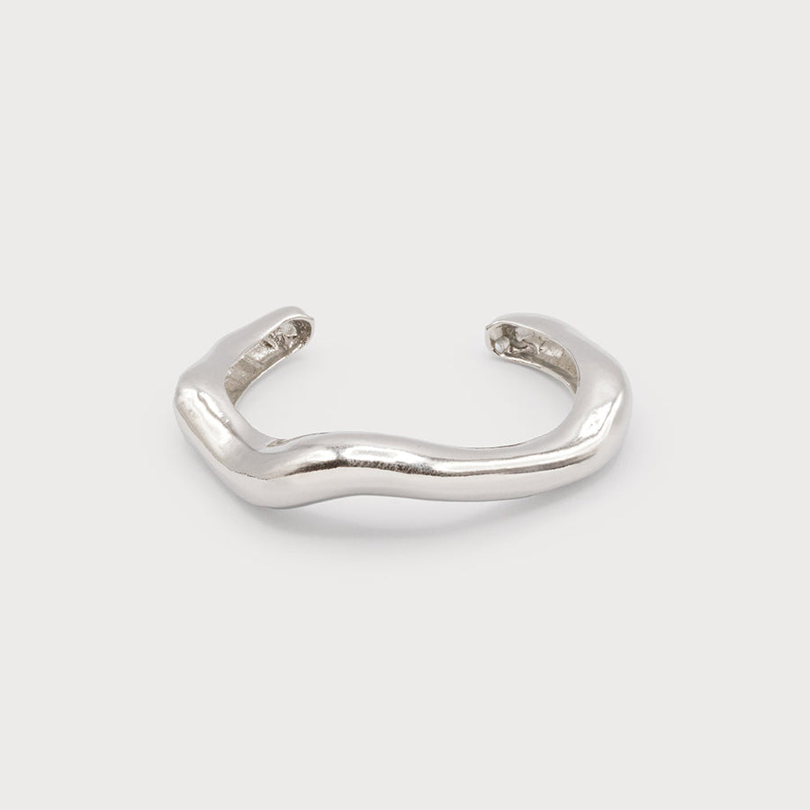 Large open wavy bangle 3337-SLV