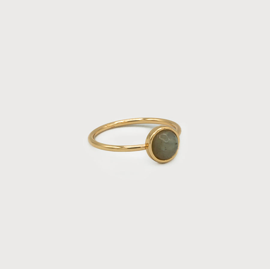 DELICATE NATURAL STONE SIZED RING - QUARTET 4181-GRY-G