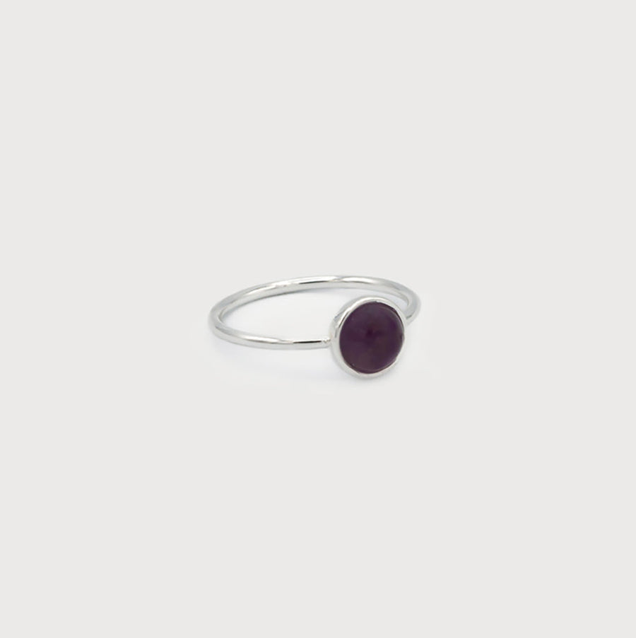 DELICATE NATURAL STONE SIZED RING - QUARTET 4181-PUR-S