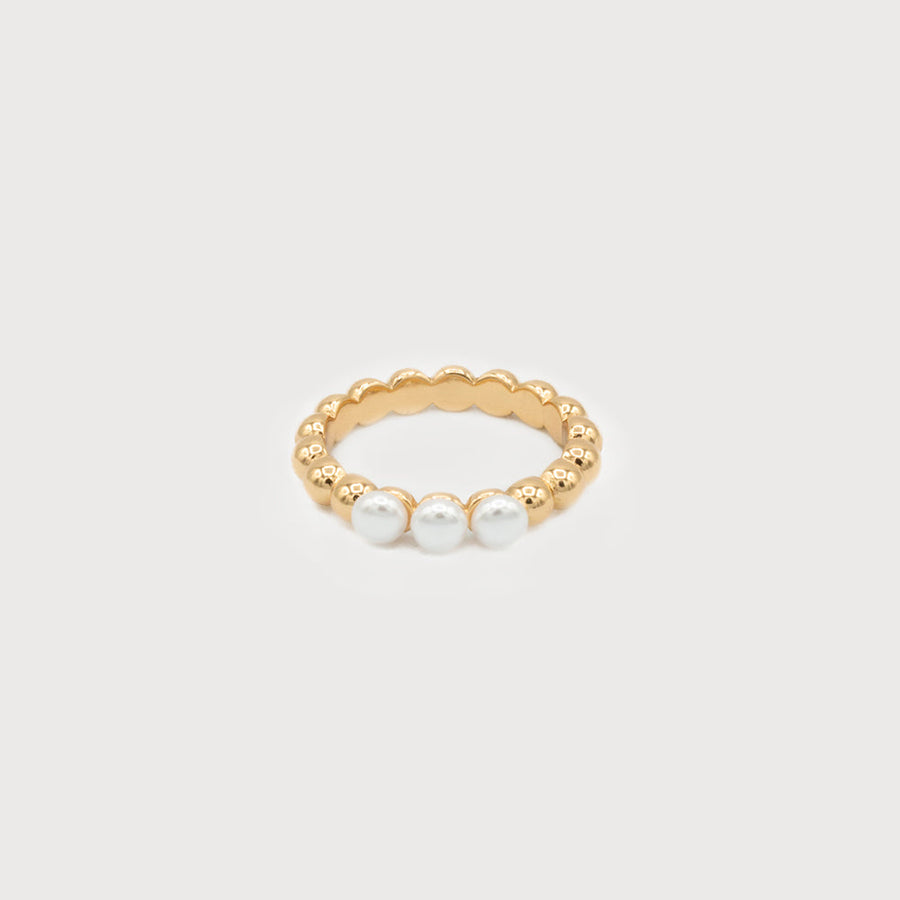 Faux pearls trio sized ring - quartet 4185-GLD
