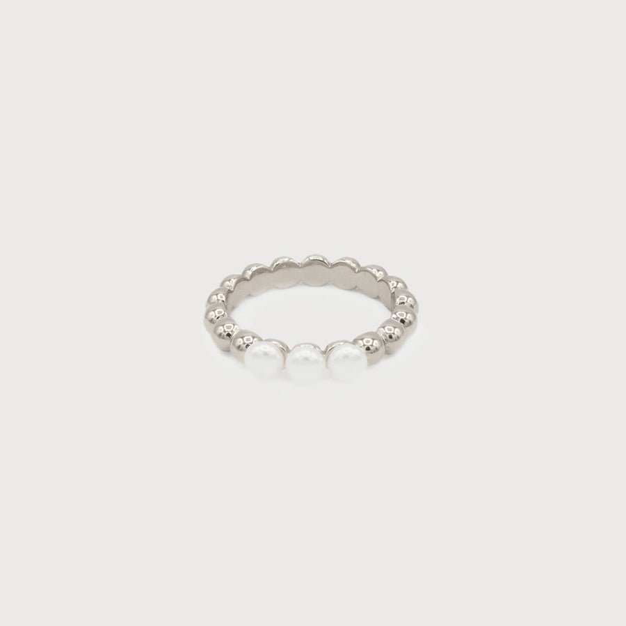Faux pearls trio sized ring - quartet 4185-SLV