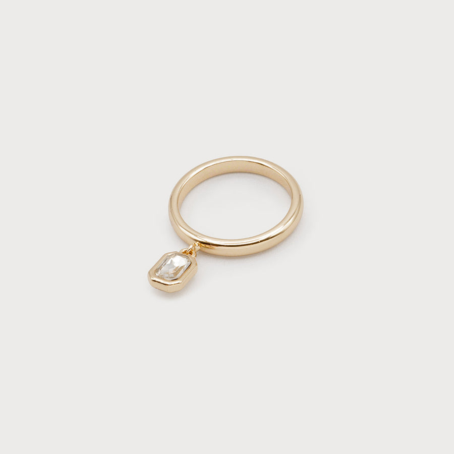 Small crystal charm sized ring - quartet 4189-CLR-G