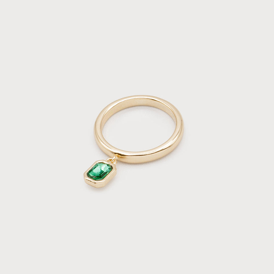 Small crystal charm sized ring - quartet 4189-GRN-G