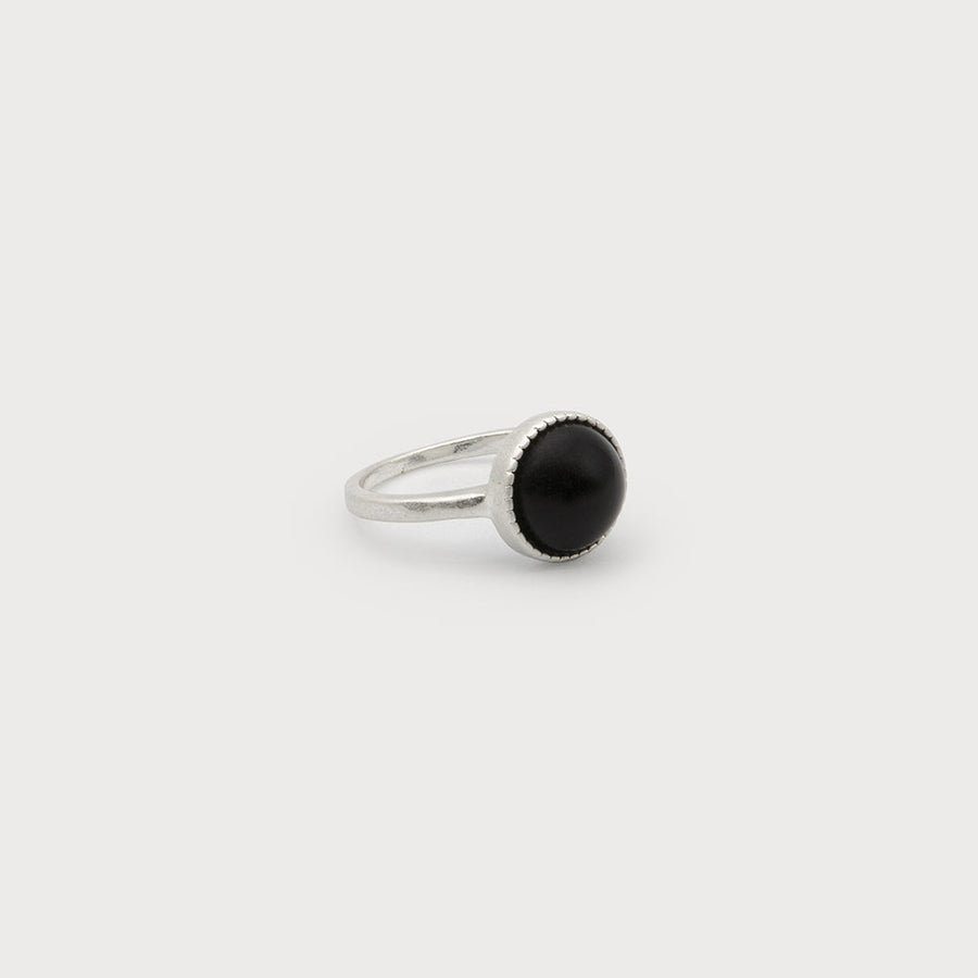Colored glass bead ring 4199-BLK-S