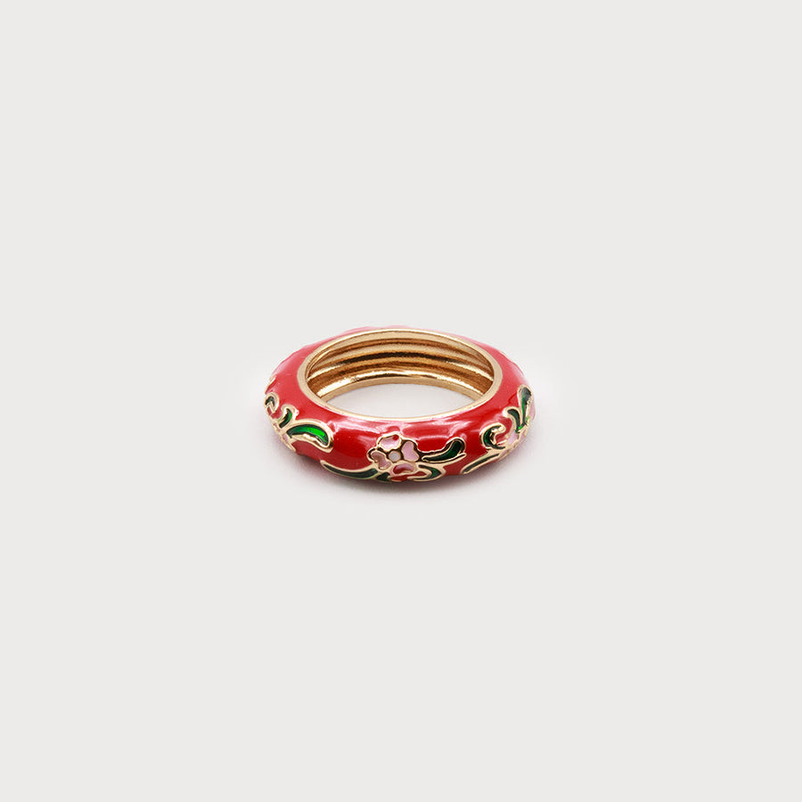 Floral garden ring 4217-RED