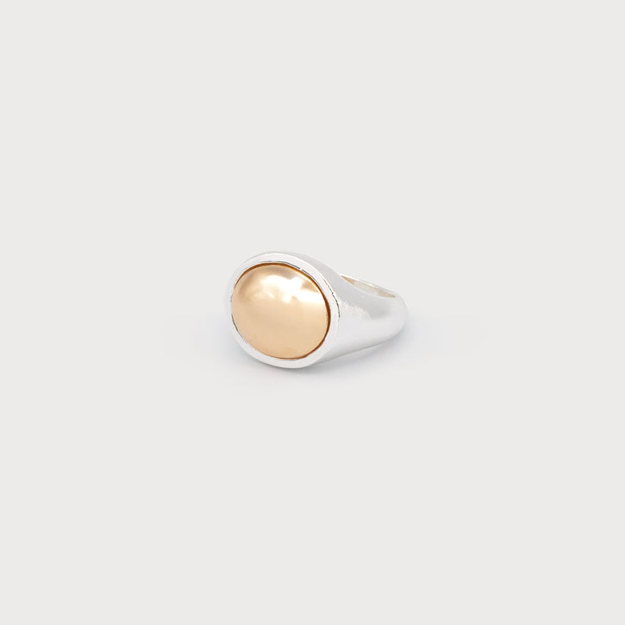 SQUARE RING WITH IMITATION MOTHER OF PEARL 4220-SLV