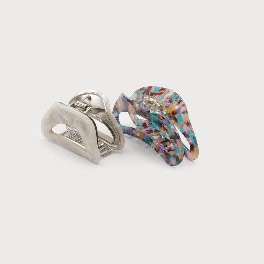 Two size clips - pattern & solid color 5039-MXW