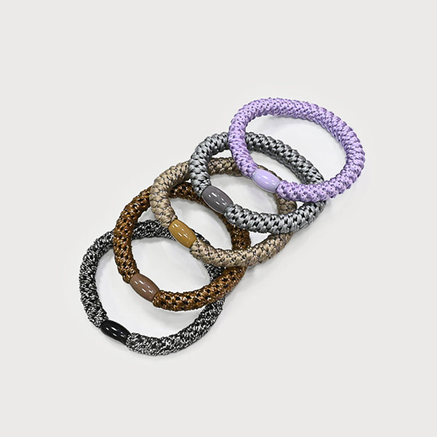 Set of 5 colorful elastics 5058-BAS