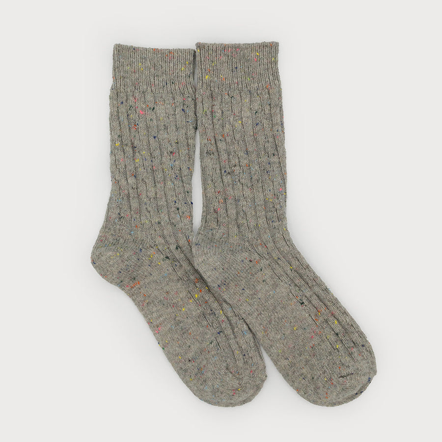 Warm socks cable knit confetti 5103-GRY