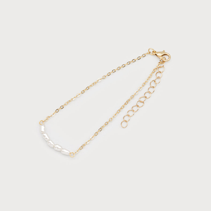 ANKLET WITH IMITATION PEARLS 5112-GLD