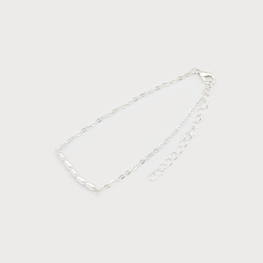 ANKLET WITH IMITATION PEARLS 5112-SLV