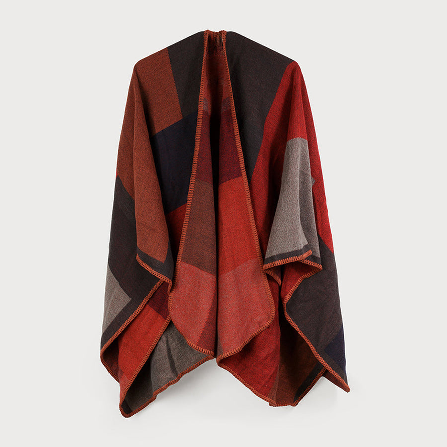 grand châle imprimé doux et chaud 6179-RED
