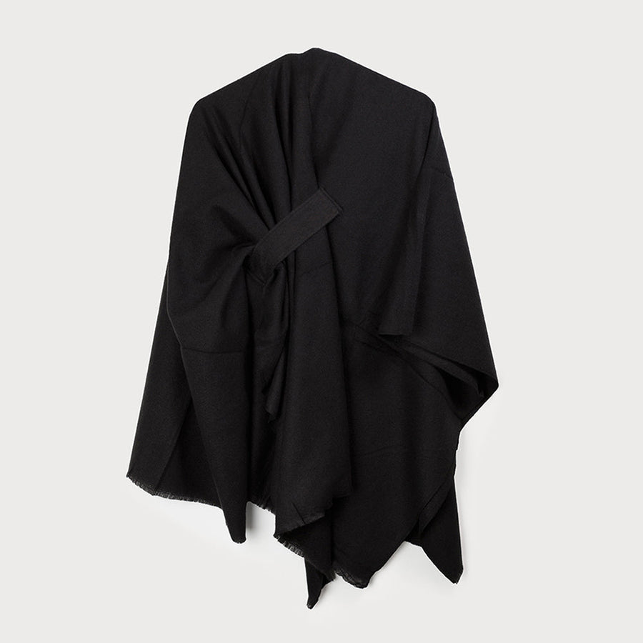Large soft & warm solid shawl 6180-BLK