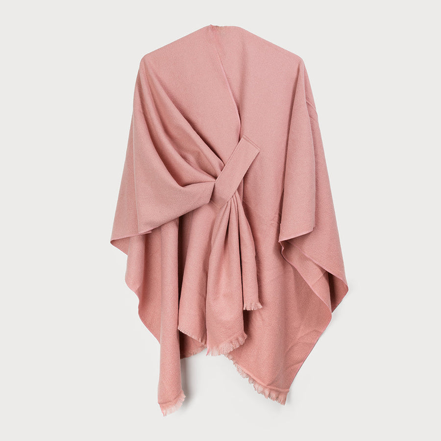 Large soft & warm solid shawl 6180-PNK