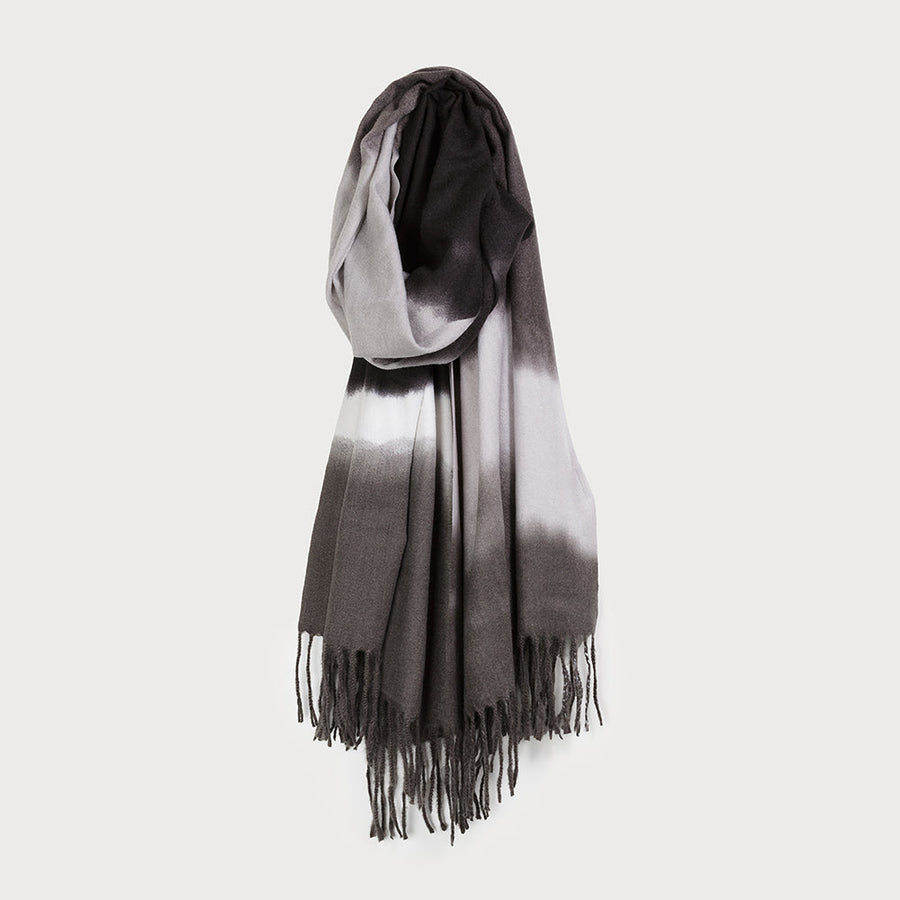 Lightweight abstract print scarf 6185-BLK