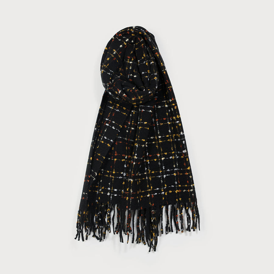 Écharpe douce et chaude aux points colorés 6212-BLK