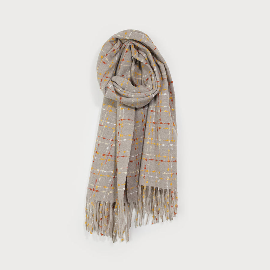 Écharpe douce et chaude aux points colorés 6212-GRY