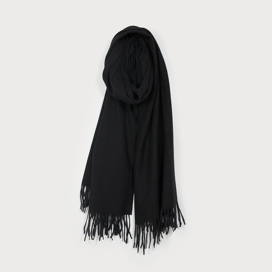Écharpe unie douce et chaude 6216-BLK
