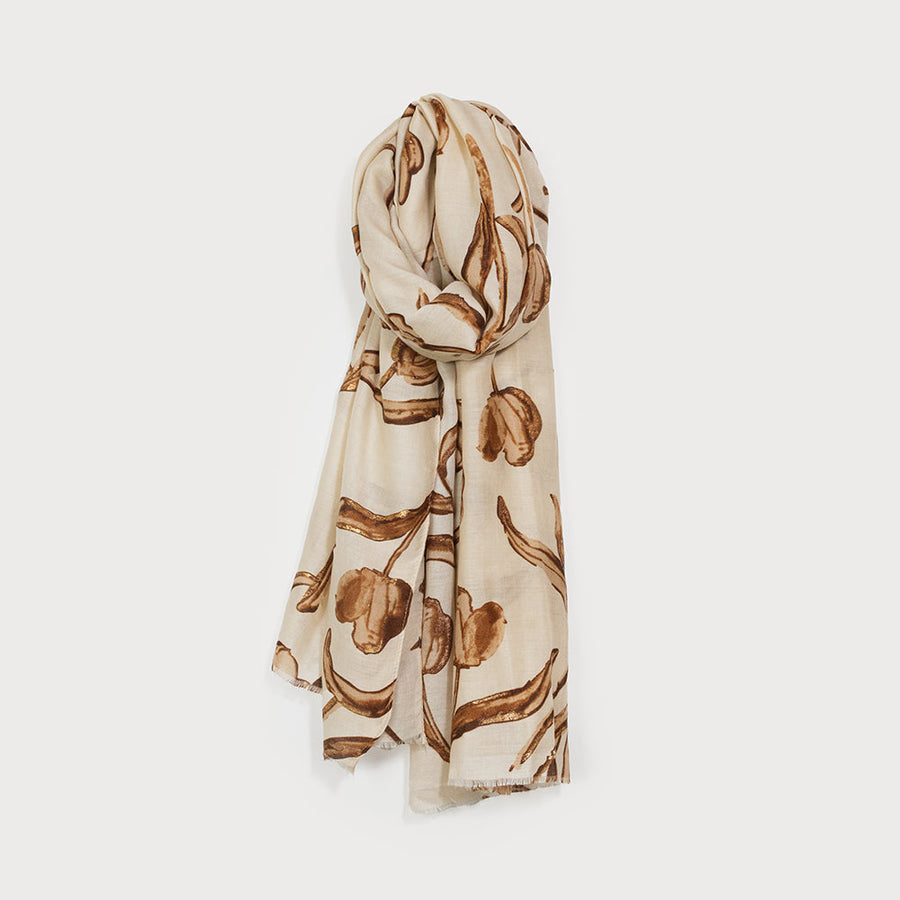 Écharpe légère à imprimé fleuri avec lurex 6218-BGE