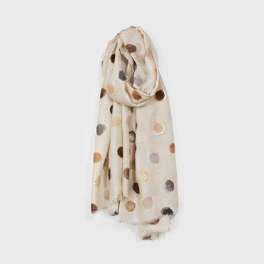 Lightweight multi dots print scarf 6221-BGE