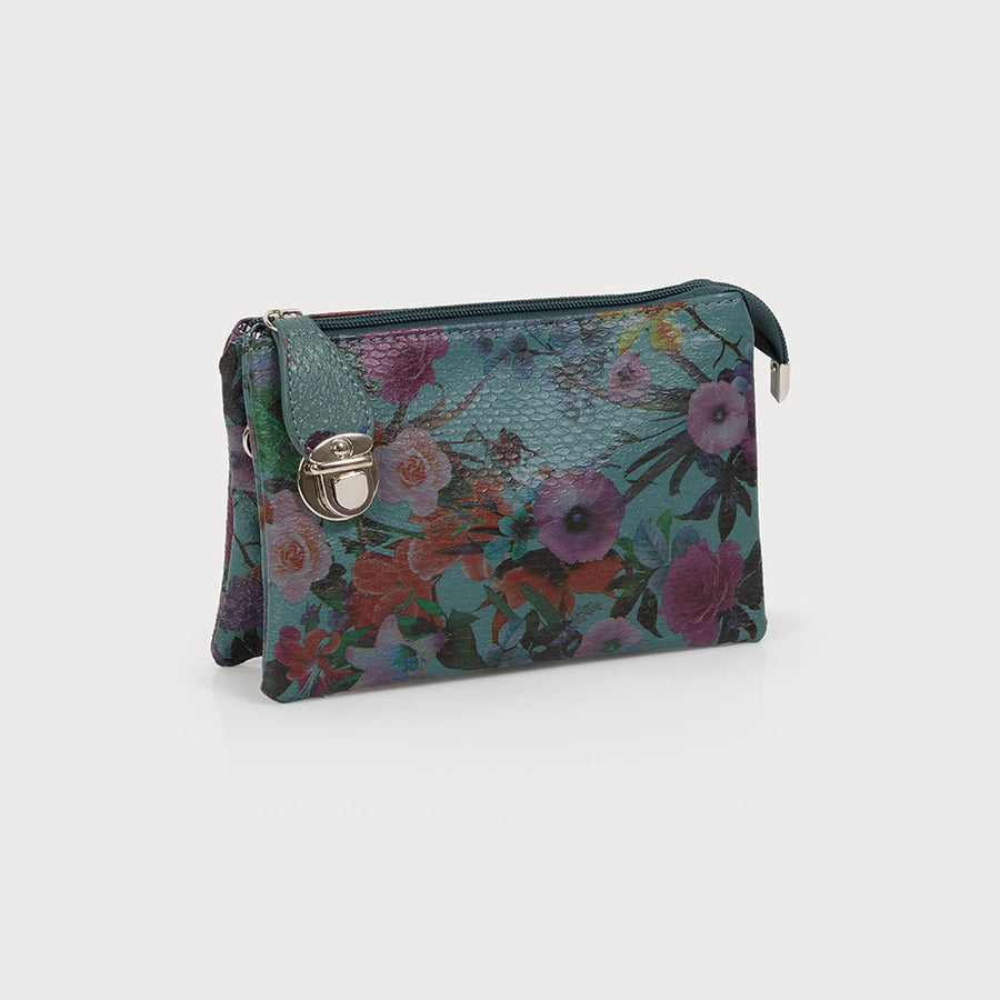 Crossbody bag with multi pockets & removable adjustable strap & wristlet 7012-BOT-B