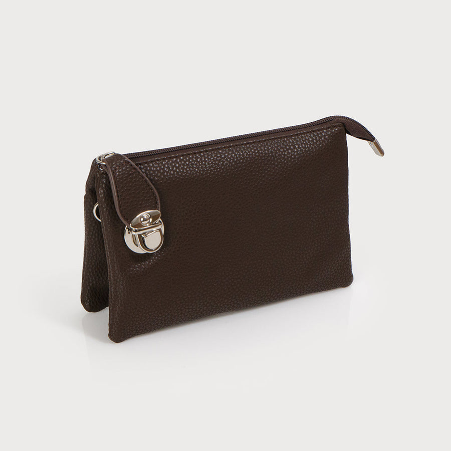 Crossbody bag with multi pockets & removable adjustable strap & wristlet 7012-CHO