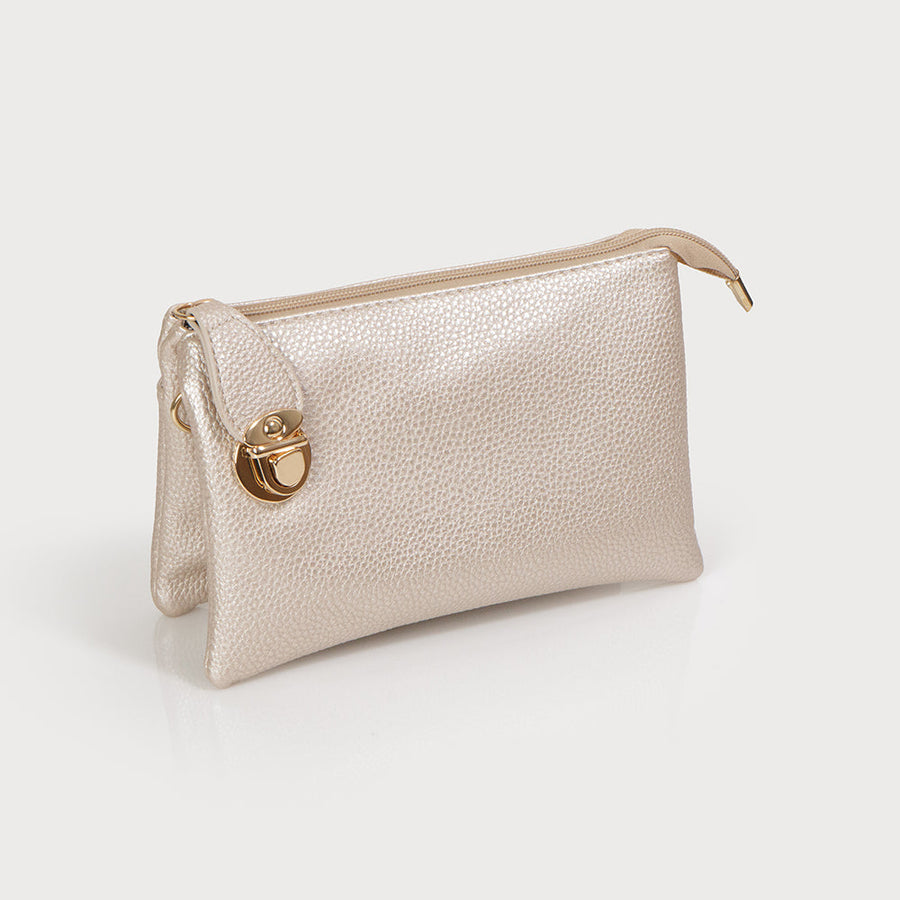 Crossbody bag with multi pockets & removable adjustable strap & wristlet 7012-CHP