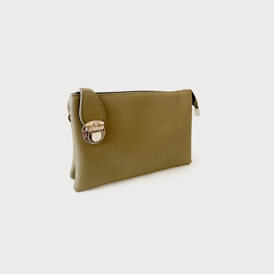 CROSSBODY BAG WITH MULTI POCKETS & REMOVABLE ADJUSTABLE STRAP & WRISTLET-IMITATION LEATHER 7012-KAK