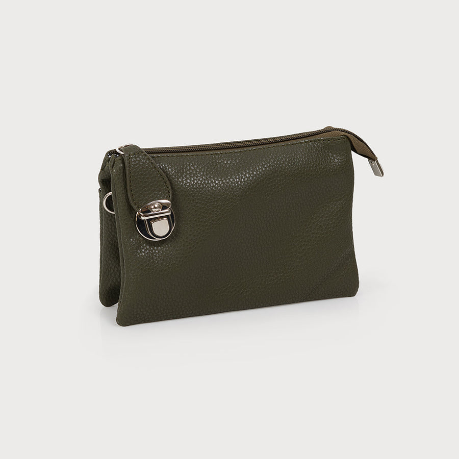 Crossbody bag with multi pockets & removable adjustable strap & wristlet 7012-KAK