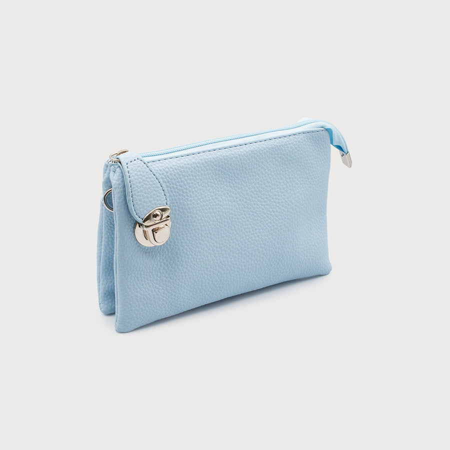 CROSSBODY BAG WITH MULTI POCKETS & REMOVABLE ADJUSTABLE STRAP & WRISTLET-IMITATION LEATHER 7012-POW