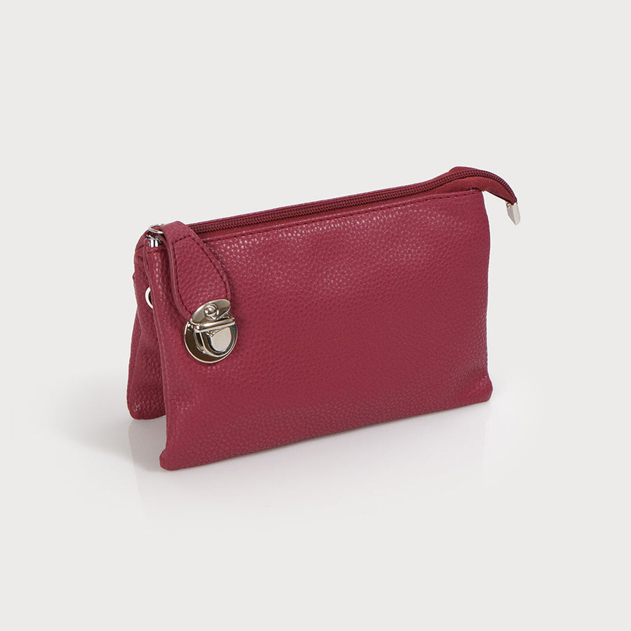 Sac bandoulière avec plusieurs poches, bandoulière réglable amovible et dragonne 7012-RUB