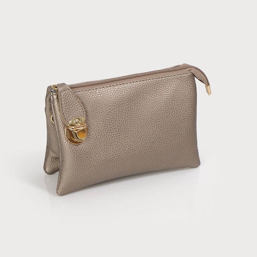 Crossbody bag with multi pockets & removable adjustable strap & wristlet 7012-WAL