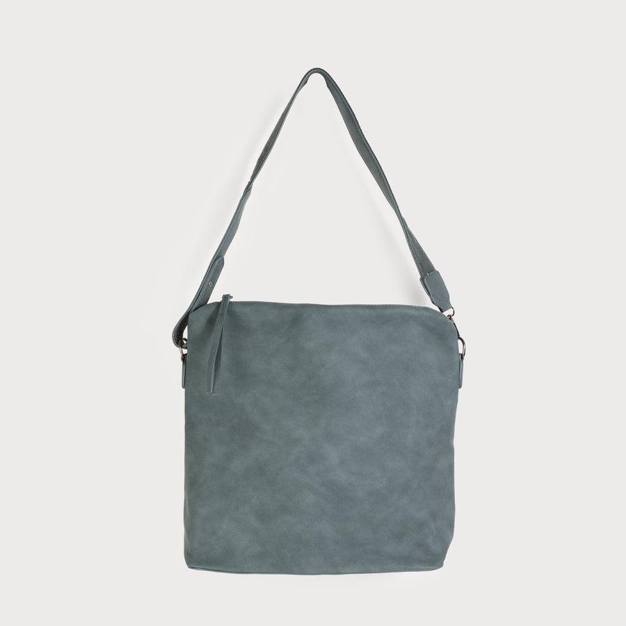 backpack/shoulder bag.removable & adjustable straps.grab handle.outside & inside zipped pocket. soft imitation leather 7134-TEA