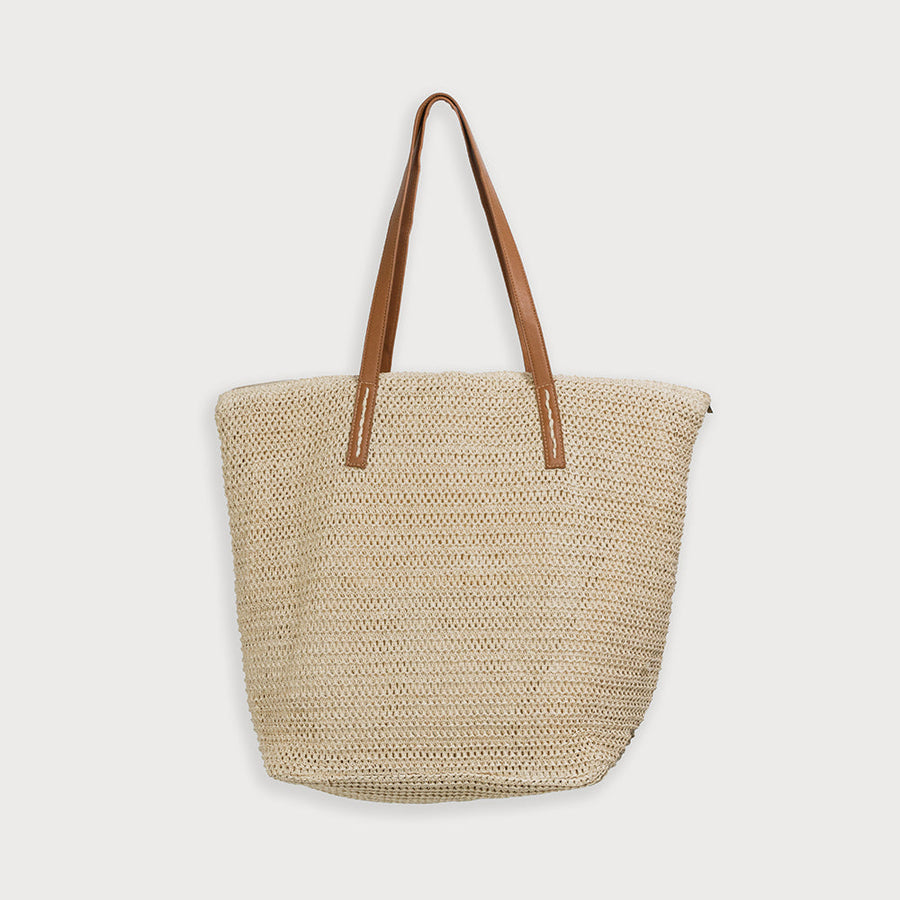 GRAND SAC À MAIN RAFIA AVEC FERMETURE À GLISSIÈRE 7146-NAT