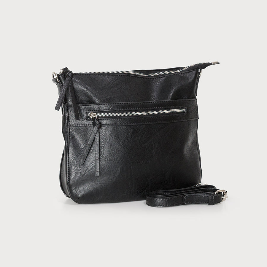 The everyday crossbody bag with multiple pockets and adjustable strap. Small pouch can be worn as a small handbag 7155-BLK