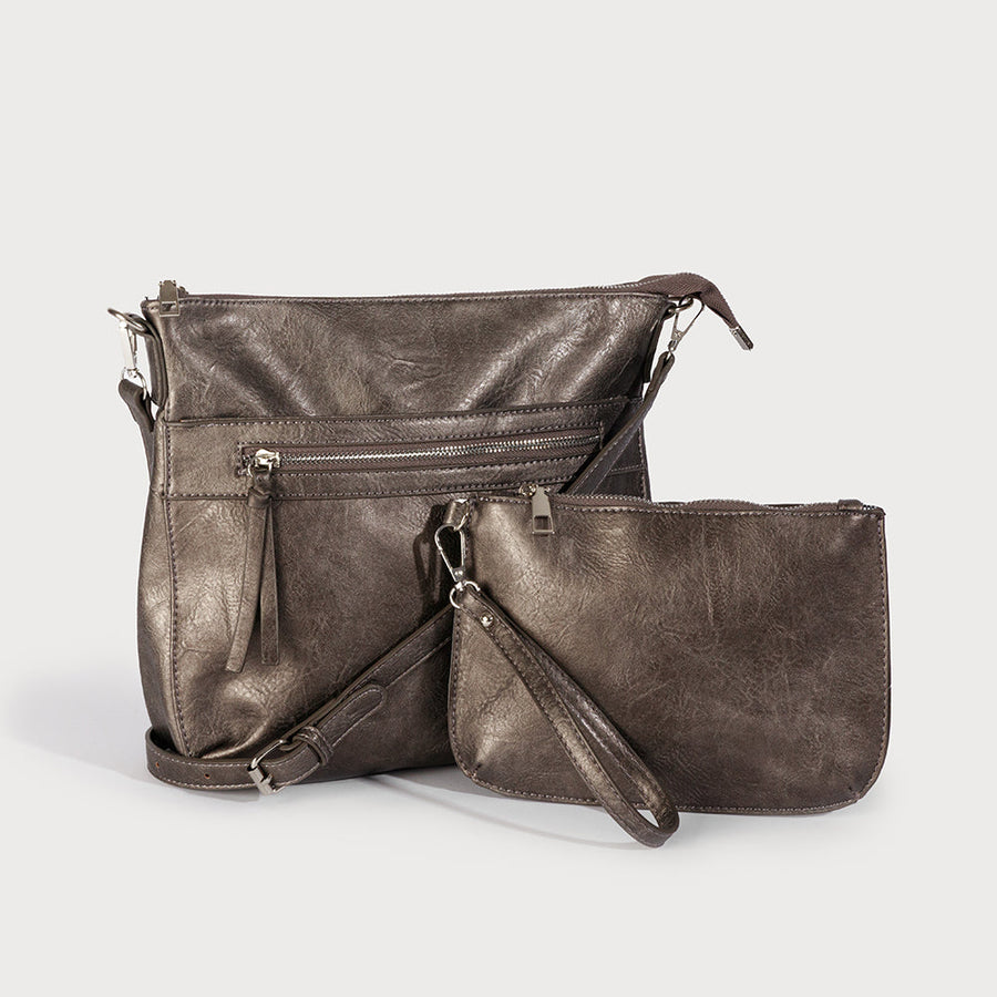 Le sac bandoulière de tous les jours avec plusieurs poches et bandoulière réglable 7155-GUN