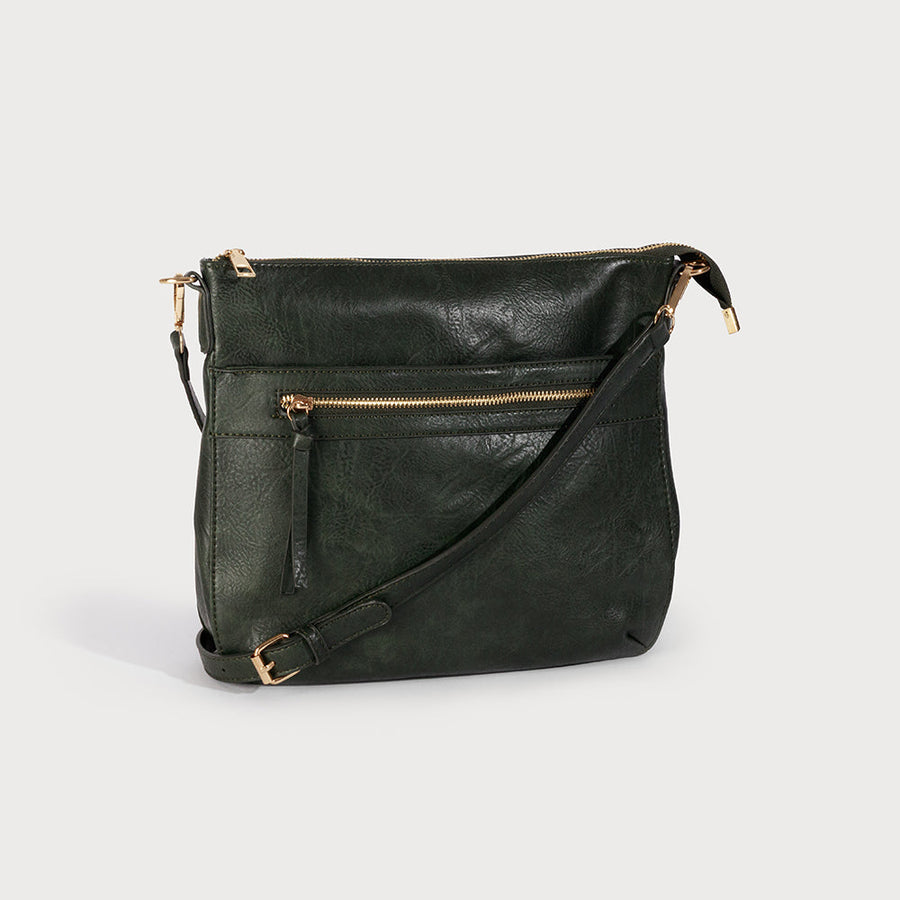 Le sac bandoulière de tous les jours avec plusieurs poches et bandoulière réglable 7155-OLV